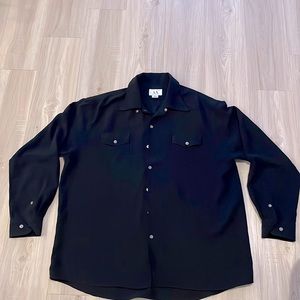 Long sleeve black Armani Exchange polo shirt